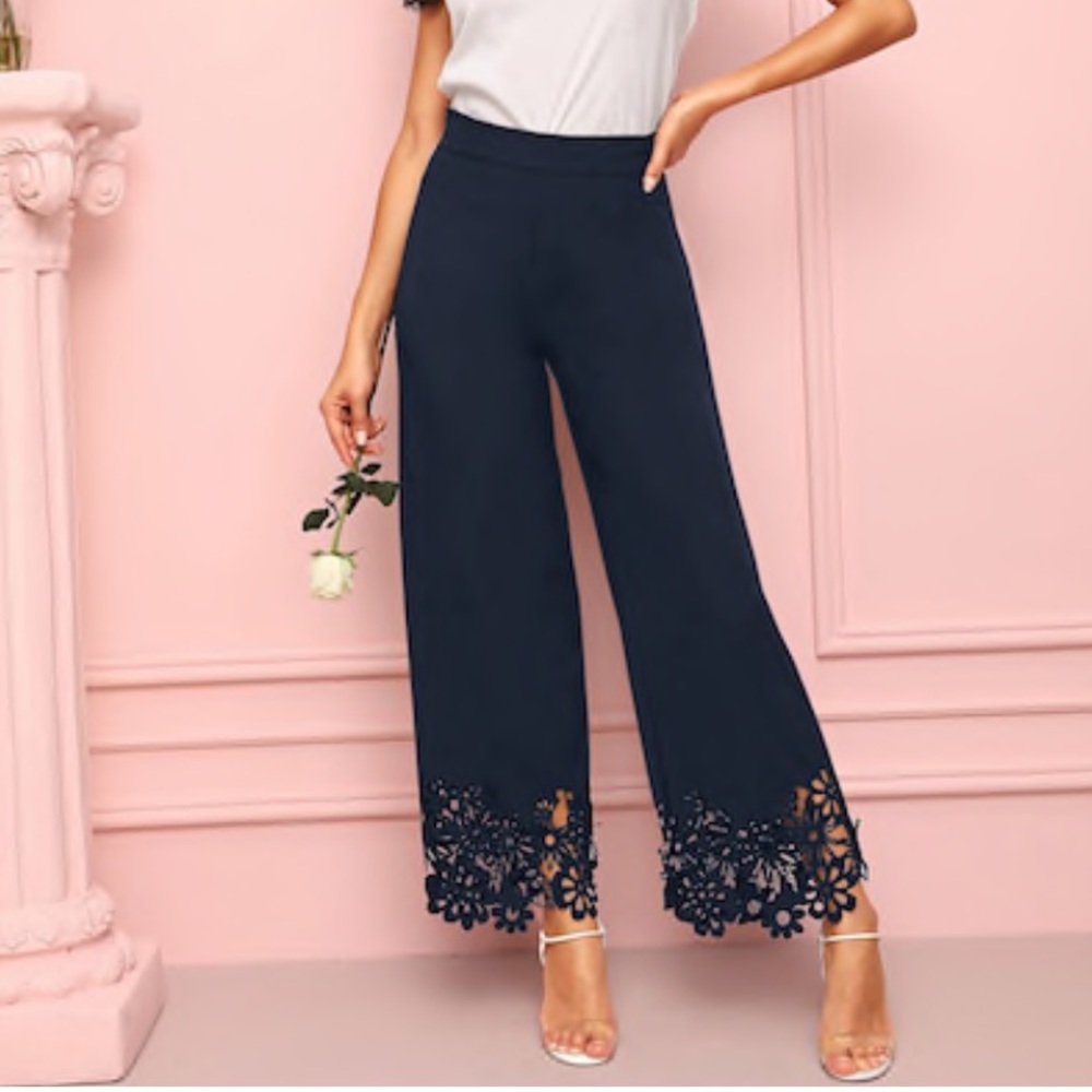 🎉Restocked Blue Elegant Laser Cut Pants
